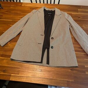 Madewell Houndstooth Blazer - Black and Tan